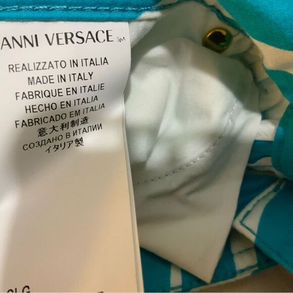 Versus Versace Turquoise Zebra Animal Print Skinny Jeans size 31 - Picture 10 of 12